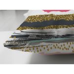 Çift Taraflı Beyaz Zemin Üzerinde Renkli Yatay Çizgili Süet Yastık Kırlent Kılıfı Realhomes