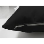 Çift Taraflı Siyah Zemin Üzerinde Beyaz Çizgili Palmiye Desenli Modern Süet Yastık Kırlent Kılıfı Realhomes