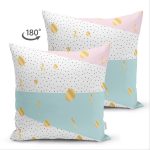 - Suet-K-8266-Gorsel2 - Realhomes Çift Taraflı Beyaz Zemin Üzerinde Gold Detaylı Geometrik Desenli Süet Yastık Kırlent Kılıfı Realhomes