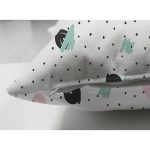 Çift Taraflı Beyaz Zeminli Siyah Puantiye Desenli Dijital Baskılı Modern Süet Yastık Kırlent Kılıfı Realhomes