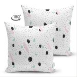 - Suet-K-8269-Gorsel2 - Realhomes Çift Taraflı Beyaz Zeminli Siyah Puantiye Desenli Dijital Baskılı Modern Süet Yastık Kırlent Kılıfı Realhomes