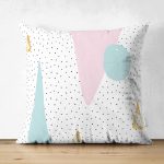 - Suet-K-8270-Gorsel1 - Realhomes Çift Taraflı Beyaz Zemin Üzerinde Renkli Geometrik Desenli Dijital Baskılı Modern Süet Yastık Kılıfı Realhomes