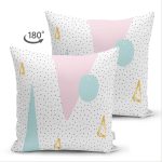 - Suet-K-8270-Gorsel2 - Realhomes Çift Taraflı Beyaz Zemin Üzerinde Renkli Geometrik Desenli Dijital Baskılı Modern Süet Yastık Kılıfı Realhomes