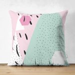 - Suet-K-8271-Gorsel1 - Realhomes Çift Taraflı Beyaz Zemin Üzerinde Renkli Geometrik Desenli Dijital Baskılı Modern Süet Yastık Kılıfı Realhomes