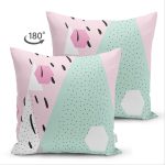 - Suet-K-8271-Gorsel2 - Realhomes Çift Taraflı Beyaz Zemin Üzerinde Renkli Geometrik Desenli Dijital Baskılı Modern Süet Yastık Kılıfı Realhomes