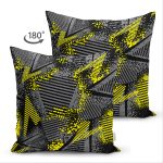 - Suet-K-8274-Gorsel2 - Realhomes Çift Taraflı Siyah Zeminli Geometrik Desenli Dijital Baskılı Modern Süet Yastık Kırlent Kılıfı Realhomes