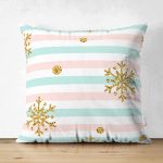 - Suet-K-8285-Gorsel1 - Realhomes Çift Taraflı Beyaz Zeminli Renkli Yatay Çizigili Gold Detaylı Kartanesi Desenli Süet Kırlent Kılıfı Realhomes