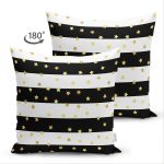 - Suet-K-8288-Gorsel2 - Realhomes Çift Taraflı Beyaz Zemin Üzerinde Gold Detaylı Yıldız Desenli Modern Süet Yastık Kırlent Kılıfı Realhomes