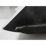 Çift Taraflı Beyaz Zemin Üzerinde Siyah Mermer Detaylı Gold Yatay Çizgili Süet Yastık Kırlent Kılıfı Realhomes