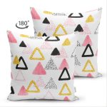 - Suet-K-8293-Gorsel2 - Realhomes Çift Taraflı Beyaz Zemin Üzerinde Renkli Geometrik Desenli Dijital Baskılı Modern Süet Yastık Kılıfı Realhomes