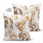 - Suet-K-8294-Gorsel2 - Realhomes Çift Taraflı Beyaz Zemin Üzerinde Gold Detaylı Yaprak Desenli Modern Süet Yastık Kırlent Kılıfı Realhomes