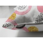 - Suet-K-8298-Gorsel3 - Realhomes Çift Taraflı Beyaz Zemin Üzerinde Gold Detaylı Renkli Puantiye Desenli Süet Yastık Kırlent Kılıfı Realhomes