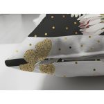 - Suet-K-8299-Gorsel3 - Realhomes Çift Taraflı Beyaz Zemin Üzerinde Siyah Yatay Çizgili Çiçek Desenli Süet Yastık Kırlent Kılıfı Realhomes