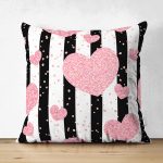 - Suet-K-8302-Gorsel1 - Realhomes Çift Taraflı Beyaz Zeminli Renkli Kalp Desenli Dijital Baskılı Modern Süet Yastık Kırlent Kılıfı Realhomes