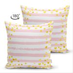 - Suet-K-8310-Gorsel2 - Realhomes Çift Taraflı Beyaz Zemin Üzerinde Gold Detaylı Kalp Desenli Modern Süet Yastık Kırlent Kılıfı Realhomes