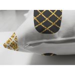 Çift Taraflı Beyaz Zemin Üzerinde Gold Detaylı Ananas Desenli Modern Süet Yastık Kırlent Kılıfı Realhomes