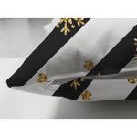 - Suet-K-8327-Gorsel3 - Realhomes Çift Taraflı Beyaz Zemin Üzerinde Gold Detaylı Kartanesi Desenli Süet Yastık Kırlent Kılıfı Realhomes