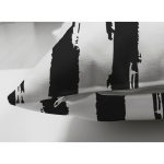 Çift Taraflı Beyaz Zemin Üzerinde Siyah Çizgili Dijital Baskılı Modern Süet Yastık Kırlent Kılıfı Realhomes