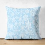 - Suet-K-8340-Gorsel1 - Realhomes Çift Taraflı Mavi Zemin Üzerinde Kartanesi Desenli Dijital Baskılı Modern Süet Yastık Kırlent Kılıfı Realhomes