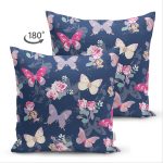 - Suet-K-8341-Gorsel2 - Realhomes Çift Taraflı Renkli Zemin Üzerinde Kelebek Desenli Dijital Baskılı Modern Süet Yastık Kırlent Kılıfı Realhomes