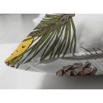 Çift Taraflı Beyaz Zemin Üzerinde Kozalak Desenli Dijital Baskılı Modern Süet Yastık Kırlent Kılıfı Realhomes