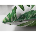 - Suet-K-8353-Gorsel3 - Realhomes Çift Taraflı Beyaz Zemin Üzerinde Yeşil Yaprak Desenli Süet Yastık Kırlent Kılıfı Realhomes