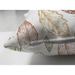 - Suet-K-8359-Gorsel3 - Realhomes Çift Taraflı Beyaz Zemin Üzerinde Sonbahar Yapraklı Kozalak Desenli Süet Yastık Kırlent Kılıfı Realhomes