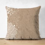 - Suet-K-8367-Gorsel1 - Realhomes  Çift Taraflı Renkli Zeminli Beyaz Yaprak Desenli Dijital Baskılı Modern Süet Yastık Kırlent Kılıfı Realhomes