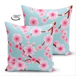 - Suet-K-8373-Gorsel2 - Realhomes Çift Taraflı Rengarenk Zemin Üzerinde Pembe Çiçek Desenki Süet Yastık Kırlent Kılıfı Realhomes