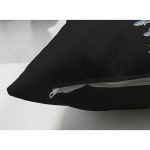 Çift Taraflı Siyah Zeminli Kartanesi Desenli Dijital Baskılı Modern Süet Yastık Kırlent Kılıfı Realhomes