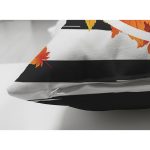 Çift Taraflı Beyaz Zeminli Sonbahar Yaprak Desenli Dijital Baskılı Modern Süet Yastık Kırlent Kılıfı Realhomes