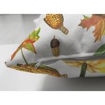 Çift Taraflı Beyaz Zemin Üzerinde Kabak Desenli Dijital Baskılı Modern Süet Yastık Kırlent Kılıfı Realhomes