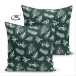- Suet-K-8415-Gorsel2 - Realhomes Çift Taraflı Renkli Zeminli Beyaz Yaprak Desenli Dijital Baskılı Modern Süet Yastık Kırlent Kılıfı Realhomes