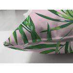 Çift Taraflı Renkli Zemin Üzerinde Yaprak Desenli Dijital Baskılı Modern Süet Yastık Kırlent Kılıfı Realhomes