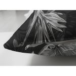 Çift Taraflı Siyah Zeminli Beyaz Çiçek Desenli Dijital Baskılı Modern Süet Yastık Kırlent Kılıfı Realhomes