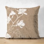 Çift Taraflı Rengarenk Zemin Üzerinde Beyaz Çiçek Desenli Süet Yastık Kırlent Kılıfı Realhomes