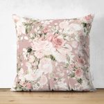 - Suet-K-8423-Gorsel1 - Realhomes  Çift Taraflı Rengarenk Zemin Üzerinde Beyaz Çiçek Desenli Süet Yastık Kırlent Kılıfı Realhomes