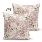 - Suet-K-8423-Gorsel2 - Realhomes  Çift Taraflı Rengarenk Zemin Üzerinde Beyaz Çiçek Desenli Süet Yastık Kırlent Kılıfı Realhomes