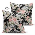 - Suet-K-8424-Gorsel2 - Realhomes Çift Taraflı Rengarenk Zemin Üzerinde Çiçek Desenli Dijital Baskılı Modern Süet Yastık Kırlent Kılıfı Realhomes