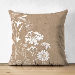 - Suet-K-8429-Gorsel1 - Realhomes  Çift Taraflı Rengarenk Zemin Üzerinde Beyaz Çiçek Desenli Süet Yastık Kırlent Kılıfı Realhomes