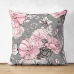 - Suet-K-8432-Gorsel1 - Realhomes Çift Taraflı Rengarenk Zemin Üzerinde Çiçek Desenli Dijital Baskılı Modern Süet Yastık Kırlent Kılıfı Realhomes