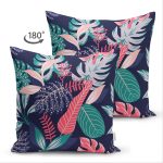- Suet-K-8433-Gorsel2 - Realhomes Çift Taraflı Renkli Zeminli Soyut Yaprak Desenli Dijital Baskılı Modern Süet Yastık Kırlent Kılıfı Realhomes