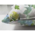 Çift Taraflı Beyaz Zemin Üzerinde Yeşil Rengarenk Çiçek Desenli Modern Süet Yastık Kırlent Kılıfı Realhomes