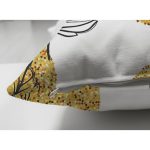 - Suet-K-8439-Gorsel3 - Realhomes Çift Taraflı Beyaz Zemin Üzerinde Gold Puantiyeli Yaprak Desenli Süet Yastık Kırlent Kılıfı Realhomes