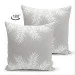 - Suet-K-8442-Gorsel2 - Realhomes  Çift Taraflı Pastel Zeminli Beyaz Yaprak Desenli Dijital Baskılı Modern Süet Yastık Kırlent Kılıfı Realhomes