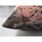 - Suet-K-8449-Gorsel3 - Realhomes  Çift Taraflı Siyah Zemin Üzerinde Pastel Renkli Yaprak Desenli Modern Süet Yastık Kırlent Kılıfı Realhomes