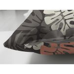 Çift Taraflı Siyah Zeminli Renkli Yaprak Desenli Dijital Baskılı Modern Süet Yastık Kırlent Kılıfı Realhomes