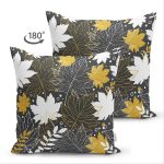- Suet-K-8453-Gorsel2 - Realhomes  Çift Taraflı Siyah Zemin Üzerinde Gold Detaylı Yaprak Desenli Modern Süet Yastık Kırlent Kılıfı Realhomes