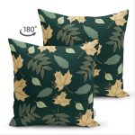 - Suet-K-8458-Gorsel2 - Realhomes Çift Taraflı Siyah Zemin Üzerinde Yaprak Desenli Dijital Baskılı Modern Süet Yastık Kırlent Kılıfı Realhomes
