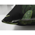 - Suet-K-8469-Gorsel3 - Realhomes Çift Taraflı Siyah Zemin Üzerinde Yaprak Desenli Dijital Baskılı Modern Süet Yastık Kırlent Kılıfı Realhomes